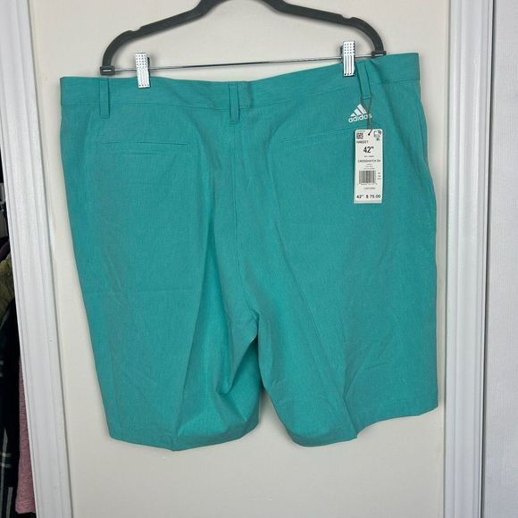 NEW Adidas Men's‎ 42 Crosshatch Golf Shorts Poly Blend Lightweight, Sea Green - Picture 2 of 8